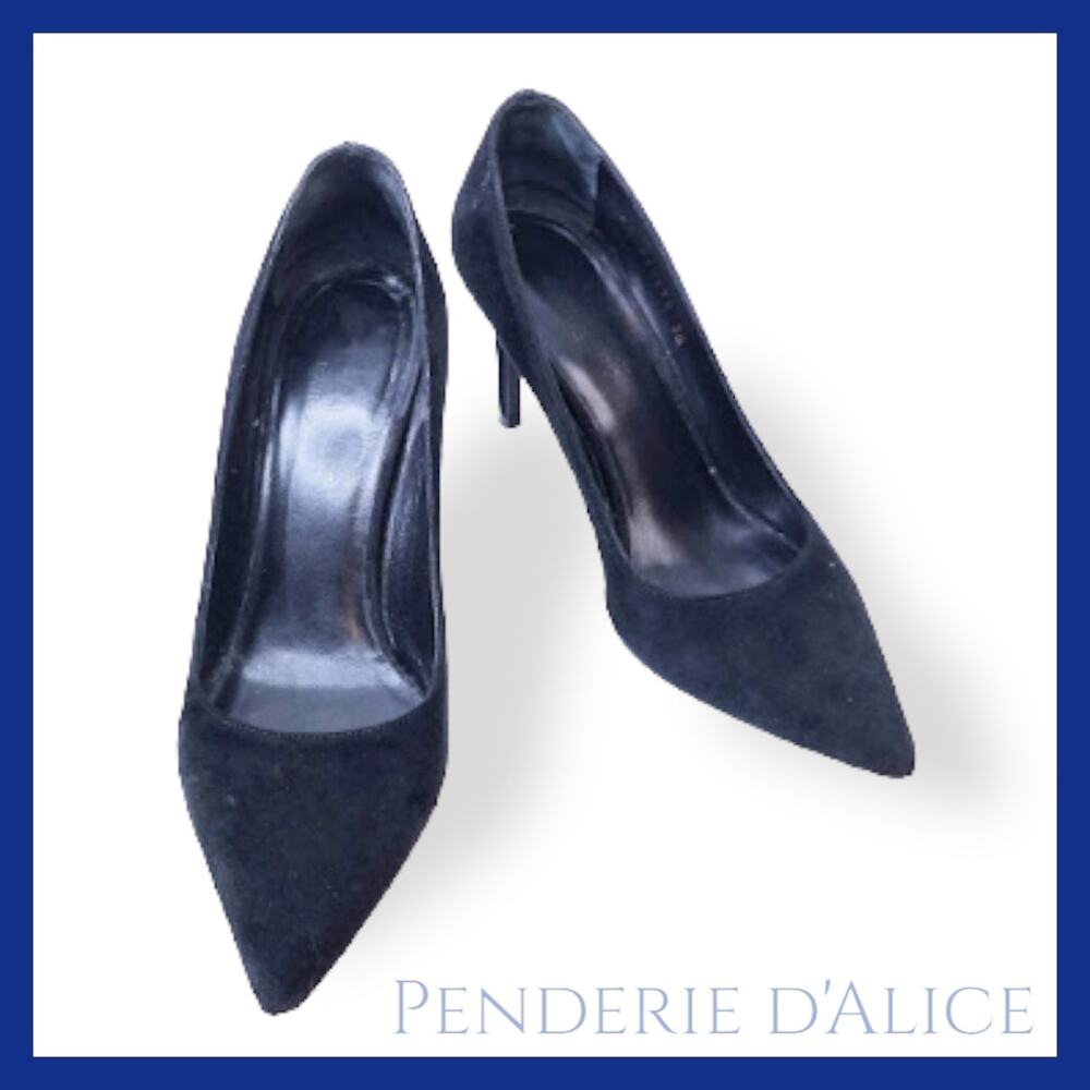 YSL Saint Laurent Classic black suede 80mm Escarpin Pump EU sz 36 black